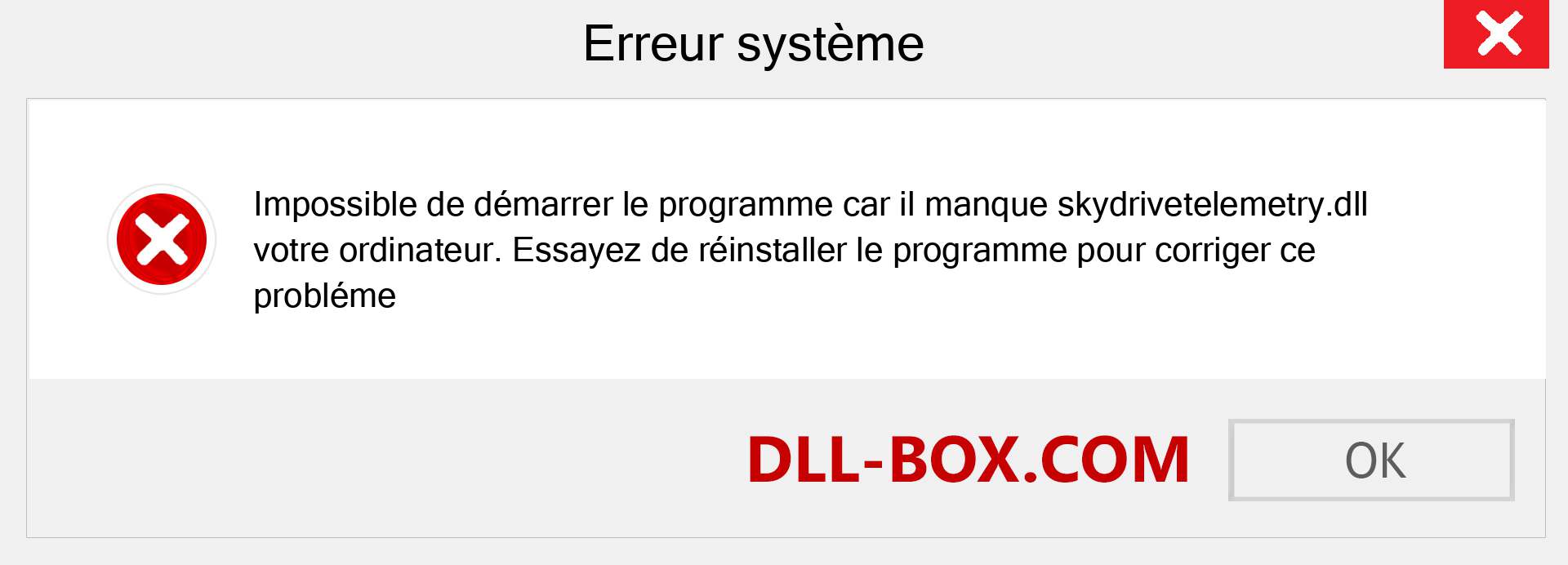 Le fichier skydrivetelemetry.dll est manquant ?. Télécharger pour Windows 7, 8, 10 - Correction de l'erreur manquante skydrivetelemetry dll sur Windows, photos, images